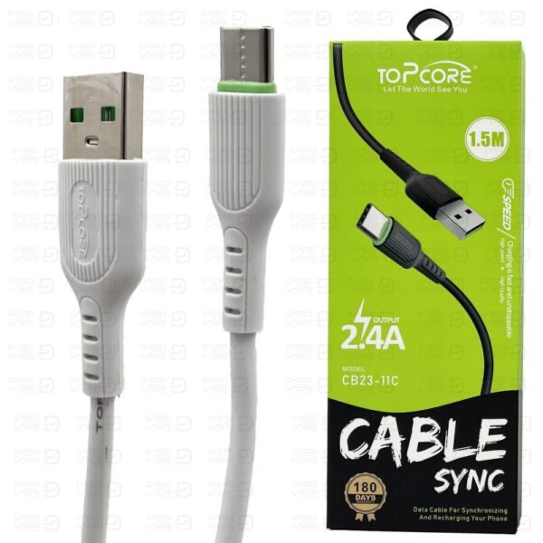 کابل TYPE-C پنج رنگ topcore مدل CB23 اورجینال